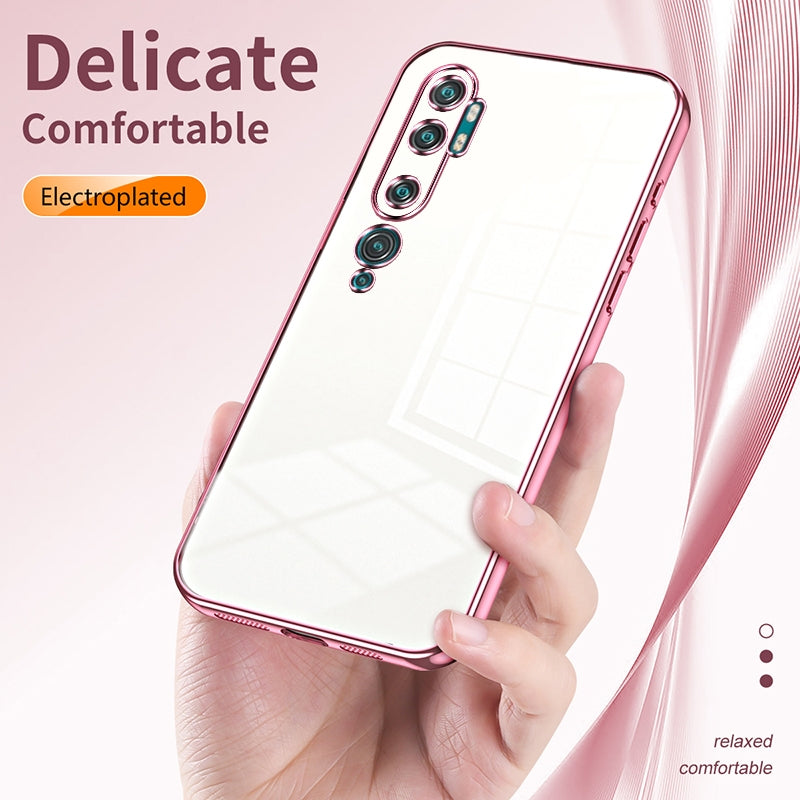 Xiaomi Mi CC9 Pro Phone Case with Transparent Plating and Fine Hole Design: Crystal Clear & Scratch-Resistant