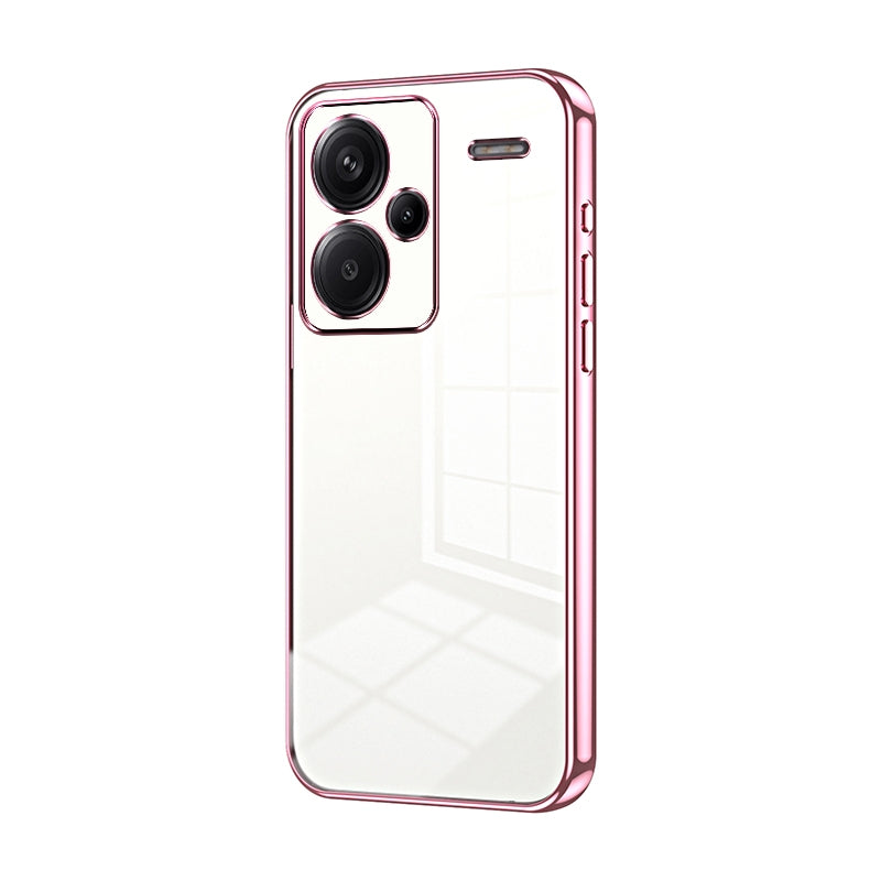 Xiaomi Redmi Note 13 Pro+ Phone Case with Transparent Plating and Fine Hole Design: Crystal Clear & Scratch-Resistant