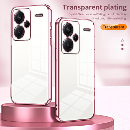 Xiaomi Redmi Note 13 Pro+ Phone Case with Transparent Plating and Fine Hole Design: Crystal Clear & Scratch-Resistant