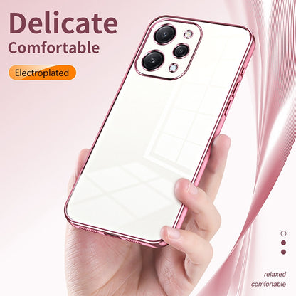 Xiaomi Redmi Note 12R Phone Case with Transparent Plating and Fine Hole Design: Crystal Clear & Scratch-Resistant