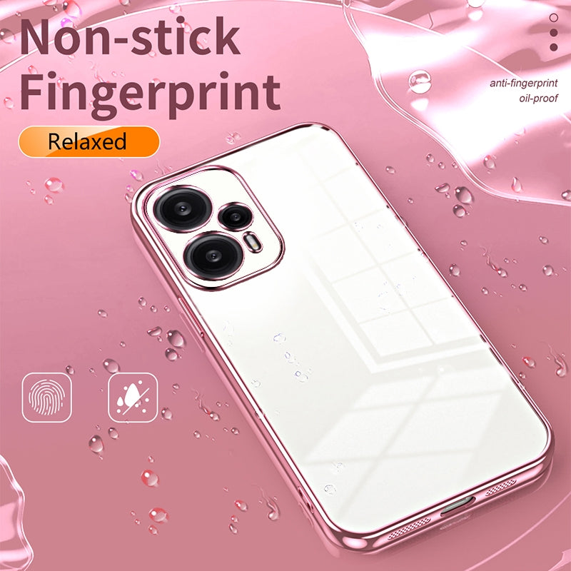 Xiaomi Poco F5 Phone Case with Transparent Plating and Fine Hole Design: Crystal Clear & Scratch-Resistant