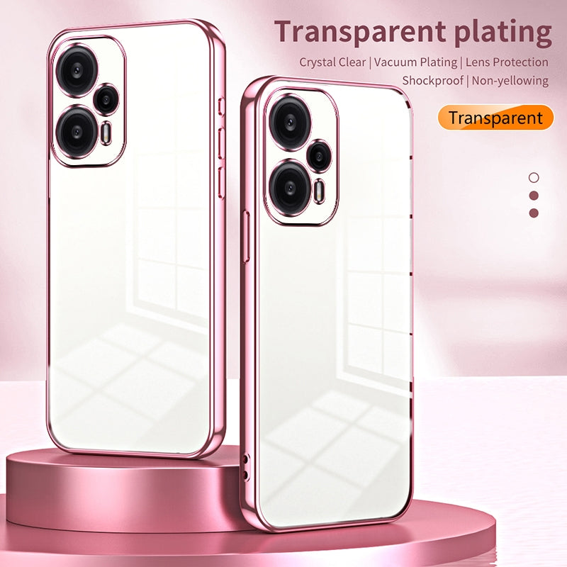 Xiaomi Poco F5 Phone Case with Transparent Plating and Fine Hole Design: Crystal Clear & Scratch-Resistant