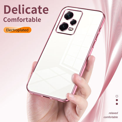 Xiaomi Redmi Note 12 Pro+ Phone Case with Transparent Plating and Fine Hole Design: Crystal Clear & Scratch-Resistant