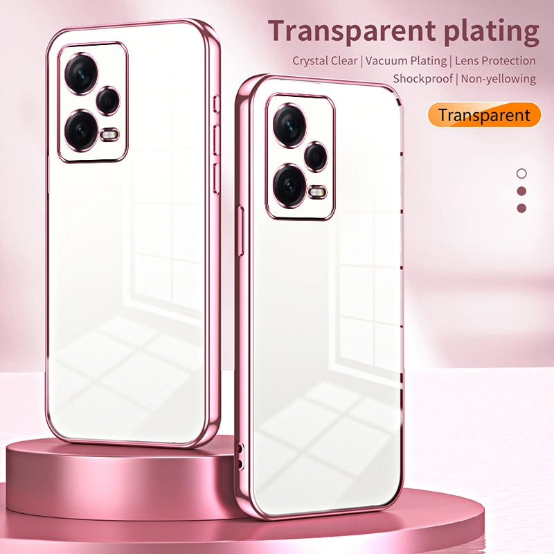 Xiaomi Redmi Note 12 Pro+ Phone Case with Transparent Plating and Fine Hole Design: Crystal Clear & Scratch-Resistant