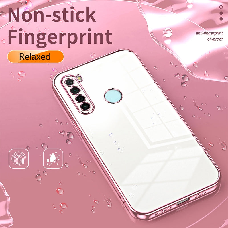 Xiaomi Redmi Note 8 2021 Phone Case with Transparent Plating and Fine Hole Design: Crystal Clear & Scratch-Resistant