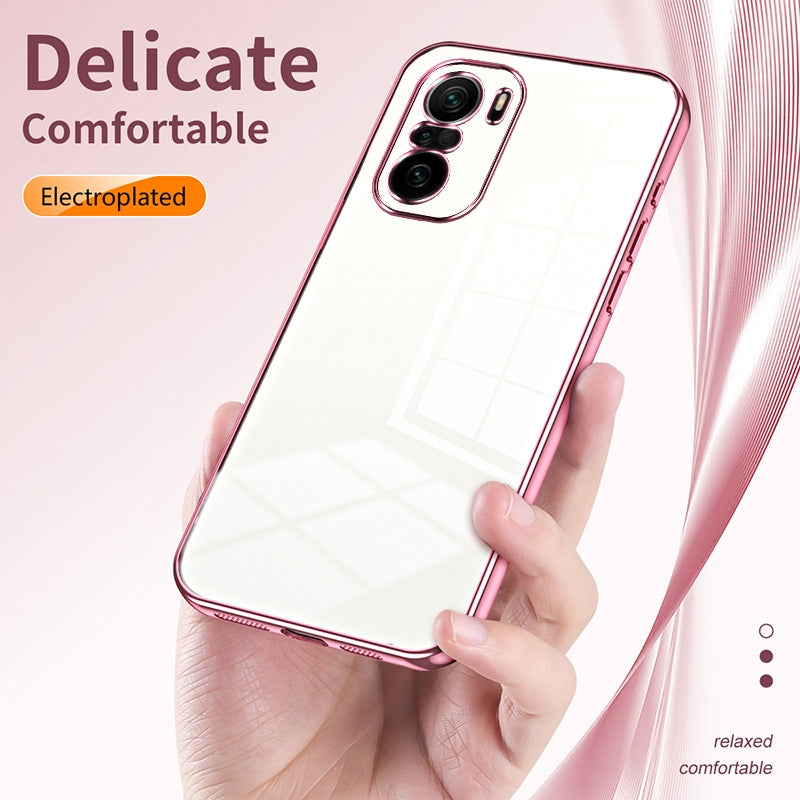 Xiaomi Redmi K40 Pro+ Phone Case with Transparent Plating and Fine Hole Design: Crystal Clear & Scratch-Resistant