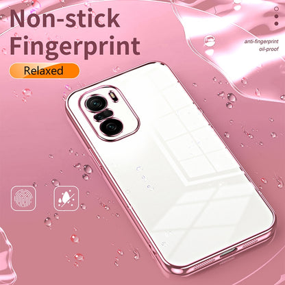 Xiaomi Redmi K40 Phone Case with Transparent Plating and Fine Hole Design: Crystal Clear & Scratch-Resistant