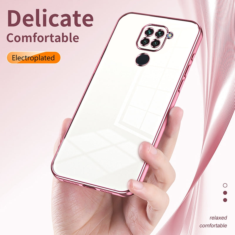 Xiaomi Redmi Note 9 Phone Case with Transparent Plating and Fine Hole Design: Crystal Clear & Scratch-Resistant