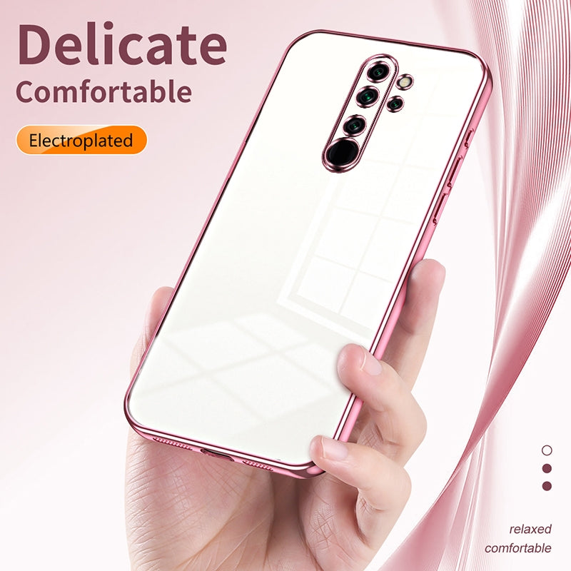 Xiaomi Redmi Note 8 Pro Phone Case with Transparent Plating and Fine Hole Design: Crystal Clear & Scratch-Resistant