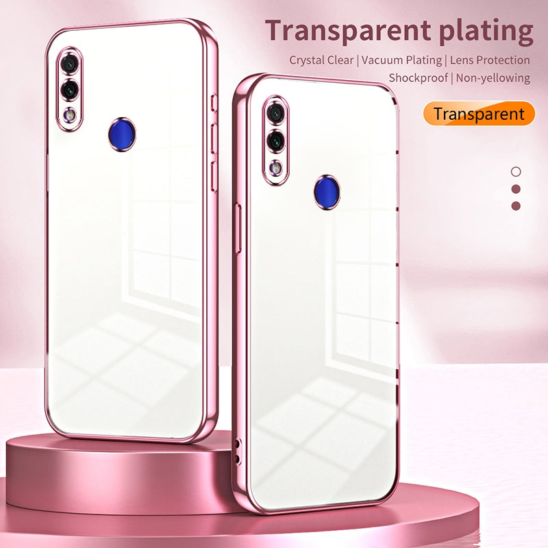 Xiaomi Redmi Note 7 Phone Case with Transparent Plating and Fine Hole Design: Crystal Clear & Scratch-Resistant