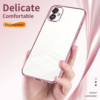 Samsung Galaxy F14 5G Phone Case with Transparent Plating and Fine Hole Design: Crystal Clear & Scratch-Resistant