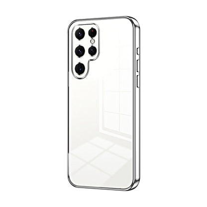 Samsung Galaxy S22 Ultra 5G Phone Case with Transparent Plating and Fine Hole Design: Crystal Clear & Scratch-Resistant