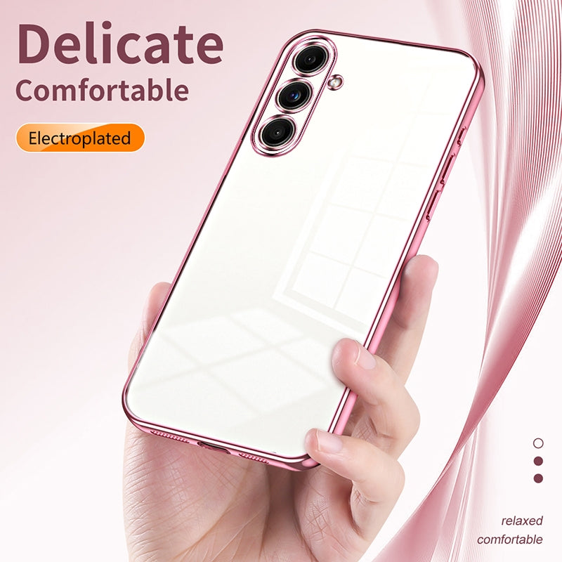 Samsung Galaxy C55 Phone Case with Transparent Plating and Fine Hole Design: Crystal Clear & Scratch-Resistant