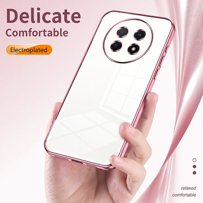 Huawei nova Y91 Phone Case with Transparent Plating and Fine Hole Design: Crystal Clear & Scratch-Resistant