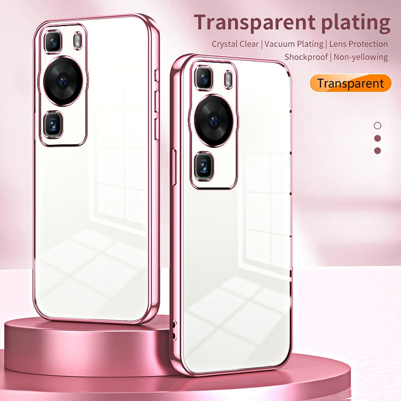 Huawei P60 Pro Phone Case with Transparent Plating and Fine Hole Design: Crystal Clear & Scratch-Resistant