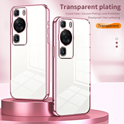 Huawei P60 Phone Case with Transparent Plating and Fine Hole Design: Crystal Clear & Scratch-Resistant