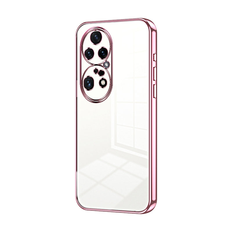 Huawei P50 Pro Phone Case with Transparent Plating and Fine Hole Design: Crystal Clear & Scratch-Resistant