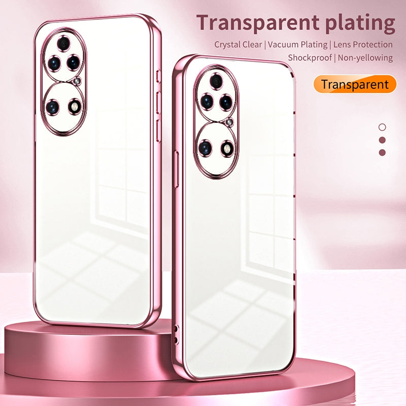 Huawei P50 Phone Case with Transparent Plating and Fine Hole Design: Crystal Clear & Scratch-Resistant