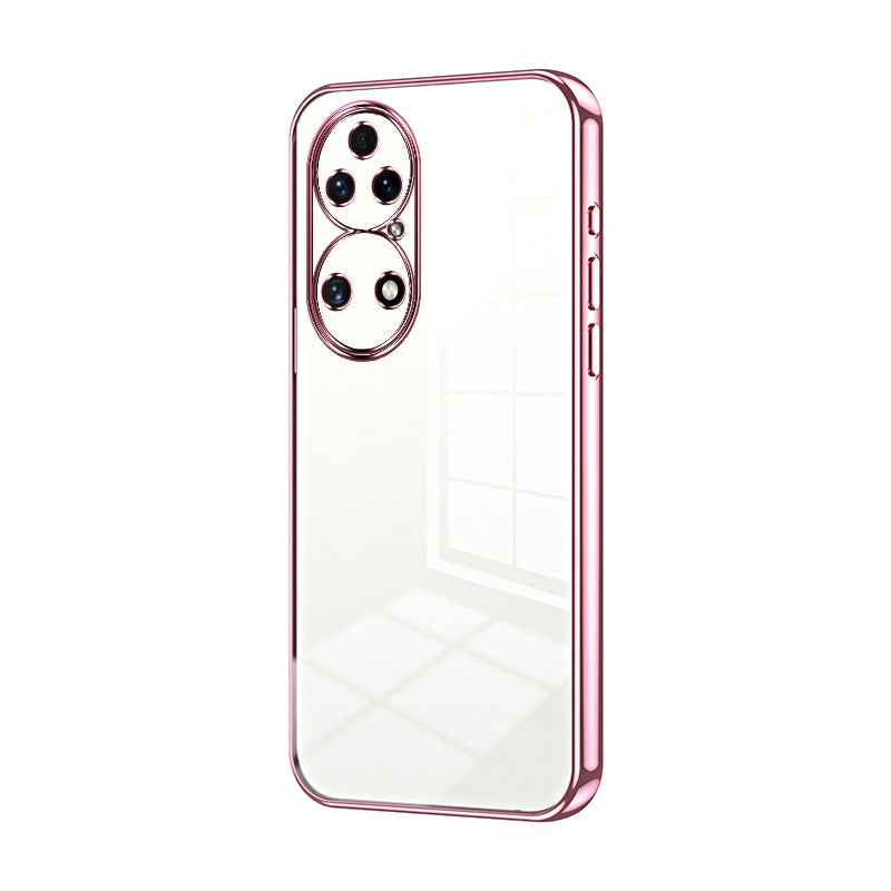 Huawei P50 Phone Case with Transparent Plating and Fine Hole Design: Crystal Clear & Scratch-Resistant