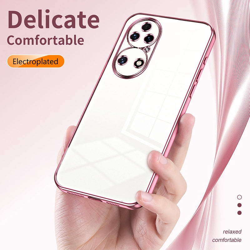 Huawei P50 Phone Case with Transparent Plating and Fine Hole Design: Crystal Clear & Scratch-Resistant