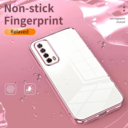 Huawei Y7A Phone Case with Transparent Plating and Fine Hole Design: Crystal Clear & Scratch-Resistant