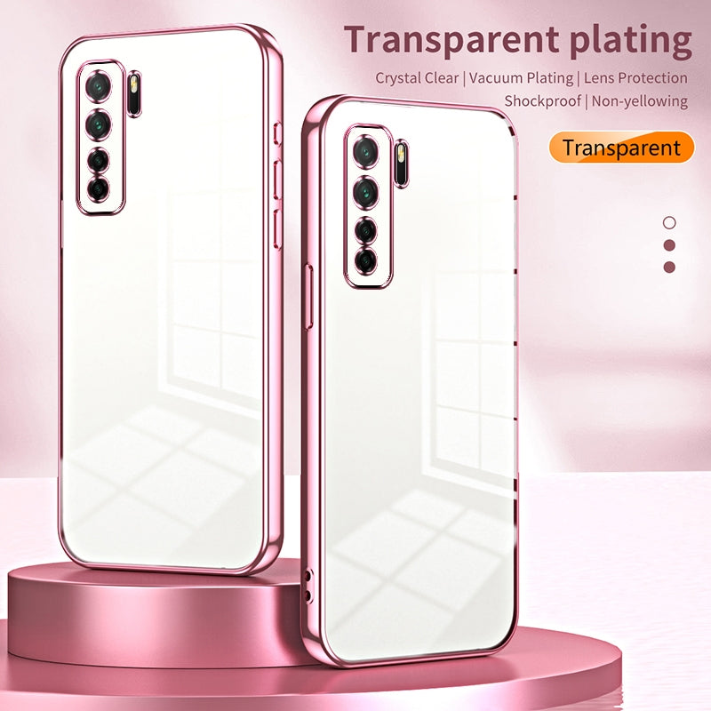 Huawei nova 7 SE Phone Case with Transparent Plating and Fine Hole Design: Crystal Clear & Scratch-Resistant