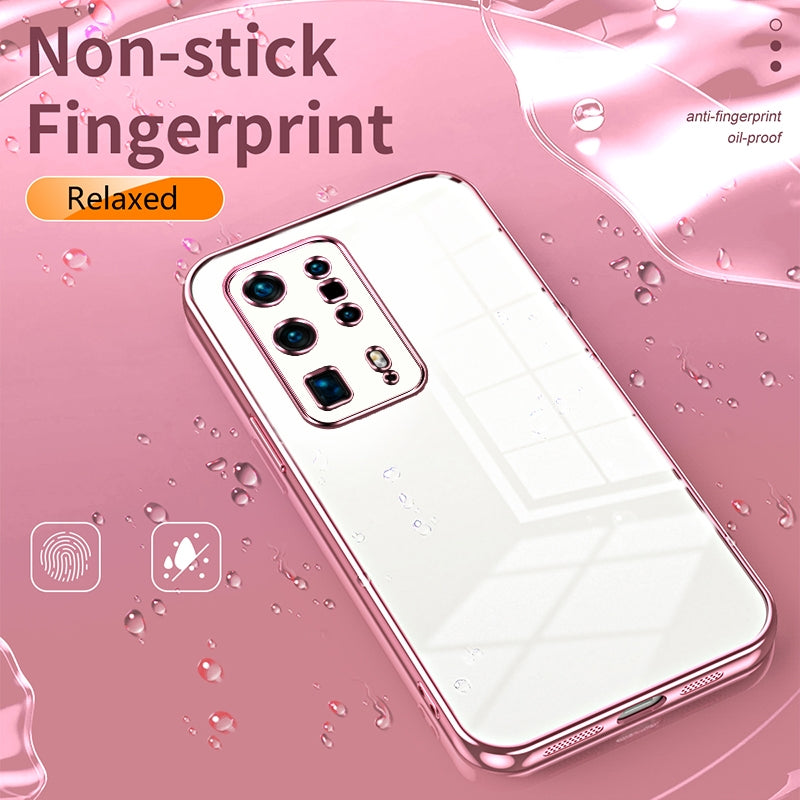 Huawei P40 Pro+ Phone Case with Transparent Plating and Fine Hole Design: Crystal Clear & Scratch-Resistant