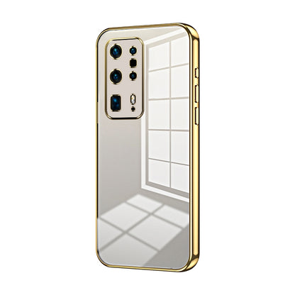 Huawei P40 Pro+ Phone Case with Transparent Plating and Fine Hole Design: Crystal Clear & Scratch-Resistant