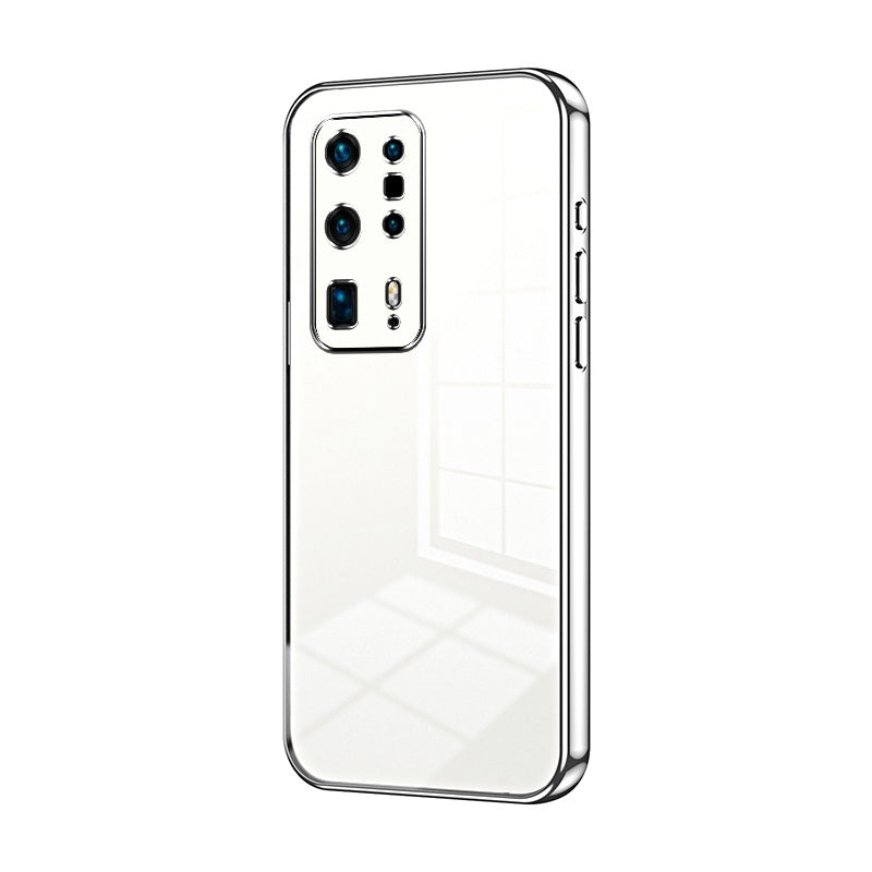 Huawei P40 Pro+ Phone Case with Transparent Plating and Fine Hole Design: Crystal Clear & Scratch-Resistant