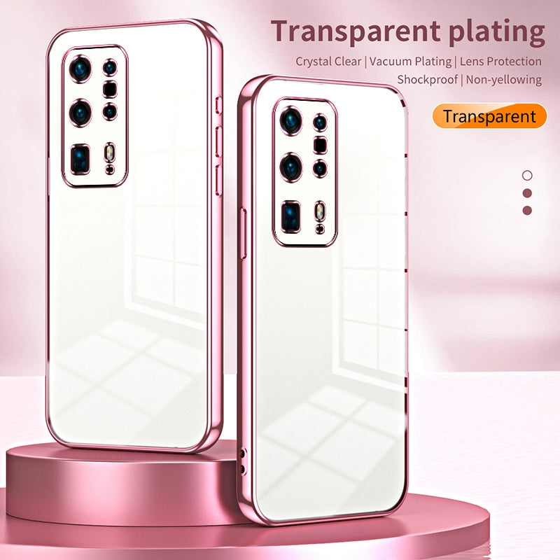 Huawei P40 Pro+ Phone Case with Transparent Plating and Fine Hole Design: Crystal Clear & Scratch-Resistant