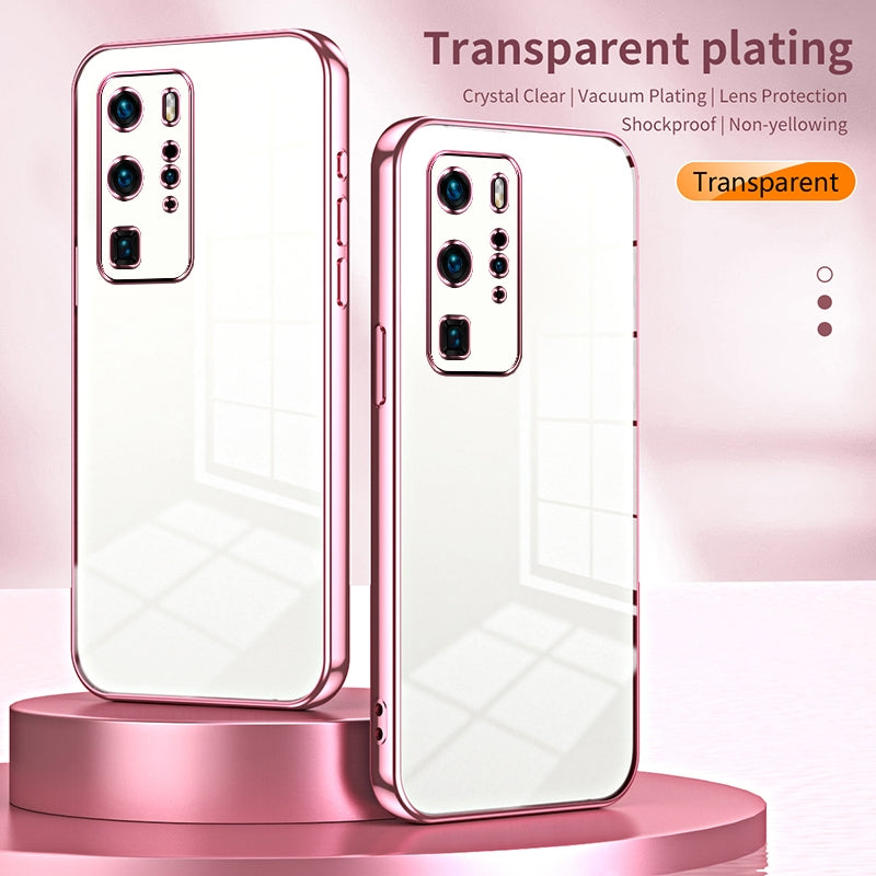 Huawei P40 Pro Phone Case with Transparent Plating and Fine Hole Design: Crystal Clear & Scratch-Resistant