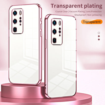 Huawei P40 Pro Phone Case with Transparent Plating and Fine Hole Design: Crystal Clear & Scratch-Resistant