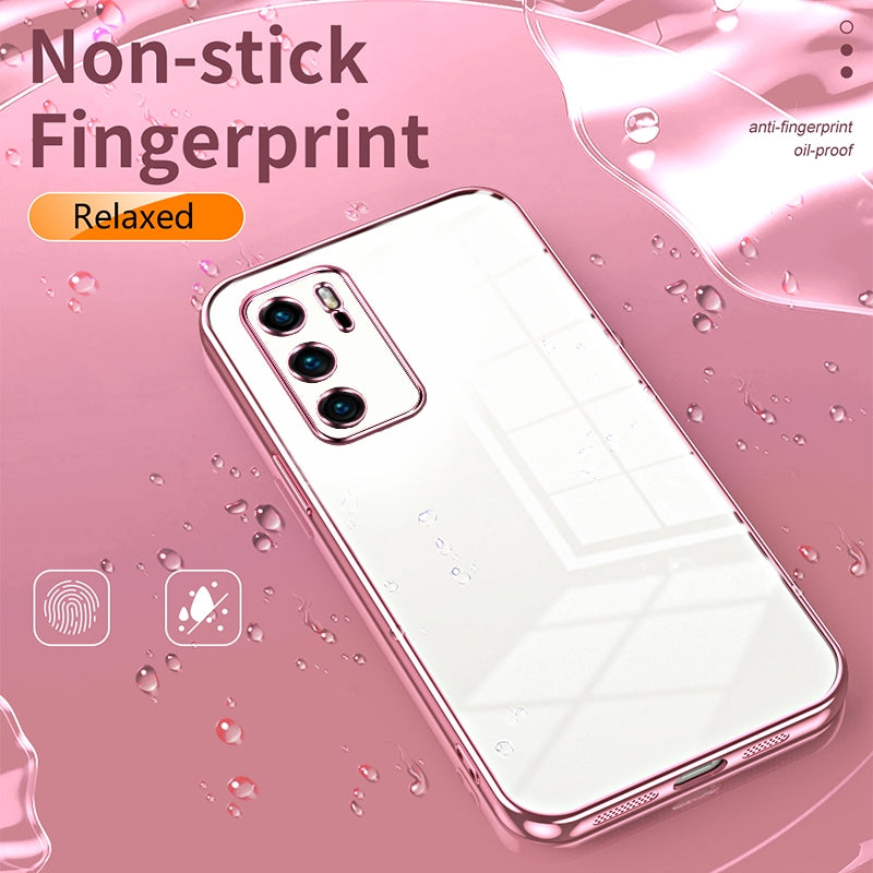 Huawei P40 Phone Case with Transparent Plating and Fine Hole Design: Crystal Clear & Scratch-Resistant