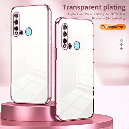 Huawei nova 5i Phone Case with Transparent Plating and Fine Hole Design: Crystal Clear & Scratch-Resistant