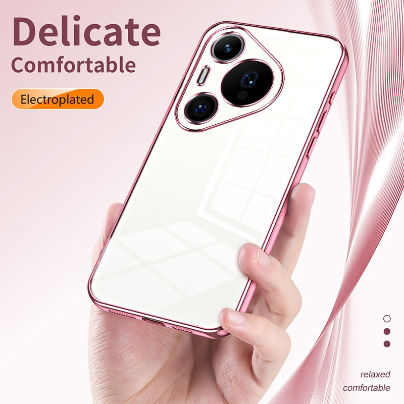 Huawei Pura 70 Pro Phone Case with Transparent Plating and Fine Hole Design: Crystal Clear & Scratch-Resistant