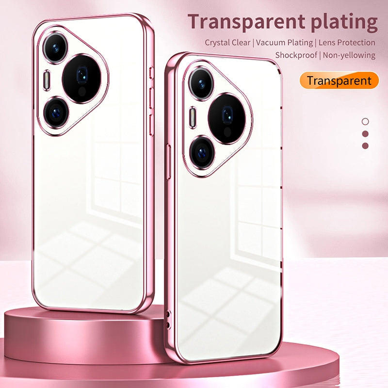 Huawei Pura 70 Pro Phone Case with Transparent Plating and Fine Hole Design: Crystal Clear & Scratch-Resistant