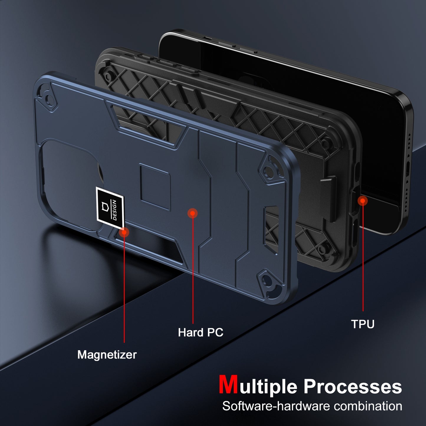 iPhone 7 Plus Shockproof Phone Case with Dual-Layer Protection, TPU+PC Material, Durable, Stylish Design & Lightweight Structure