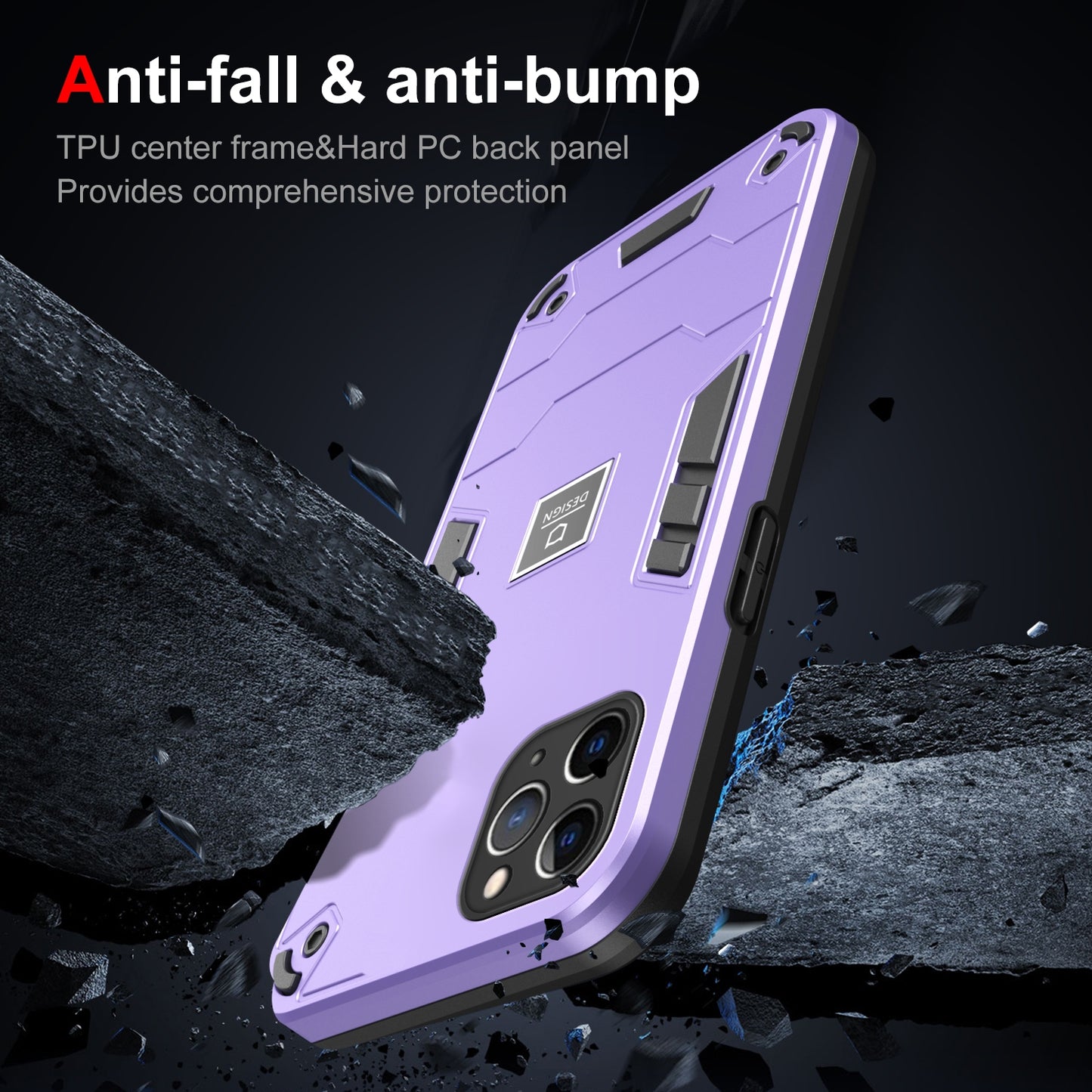 iPhone 11 Pro Max Shockproof Phone Case with Dual-Layer Protection, TPU+PC Material, Durable, Stylish Design & Lightweight Structure