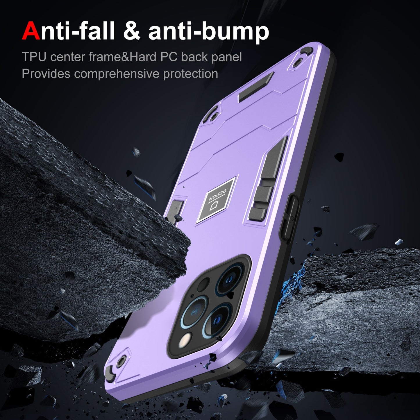 iPhone 12 Pro Shockproof Phone Case with Dual-Layer Protection, TPU+PC Material, Durable, Stylish Design & Lightweight Structure