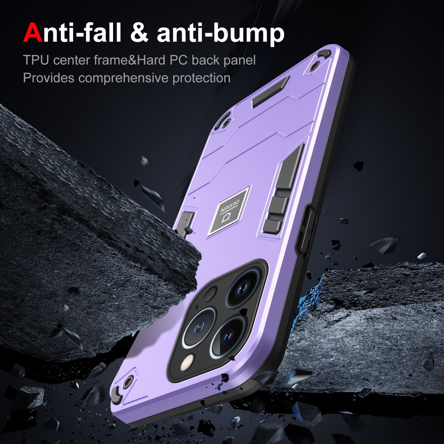 iPhone 13 Pro Shockproof Phone Case with Dual-Layer Protection, TPU+PC Material, Durable, Stylish Design & Lightweight Structure