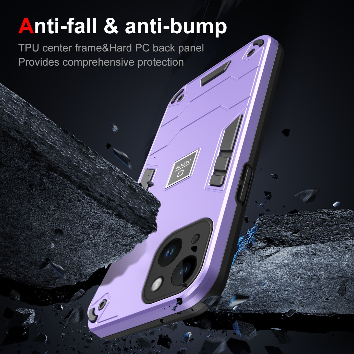 iPhone 14 Shockproof Phone Case with Dual-Layer Protection, TPU+PC Material, Durable, Stylish Design & Lightweight Structure