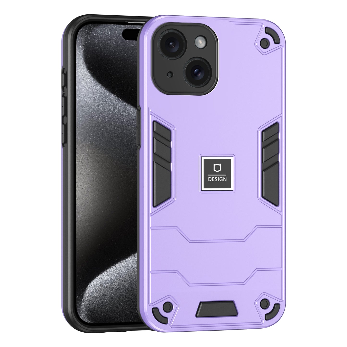 iPhone 15 Plus Shockproof Phone Case with Dual-Layer Protection, TPU+PC Material, Durable, Stylish Design & Lightweight Structure