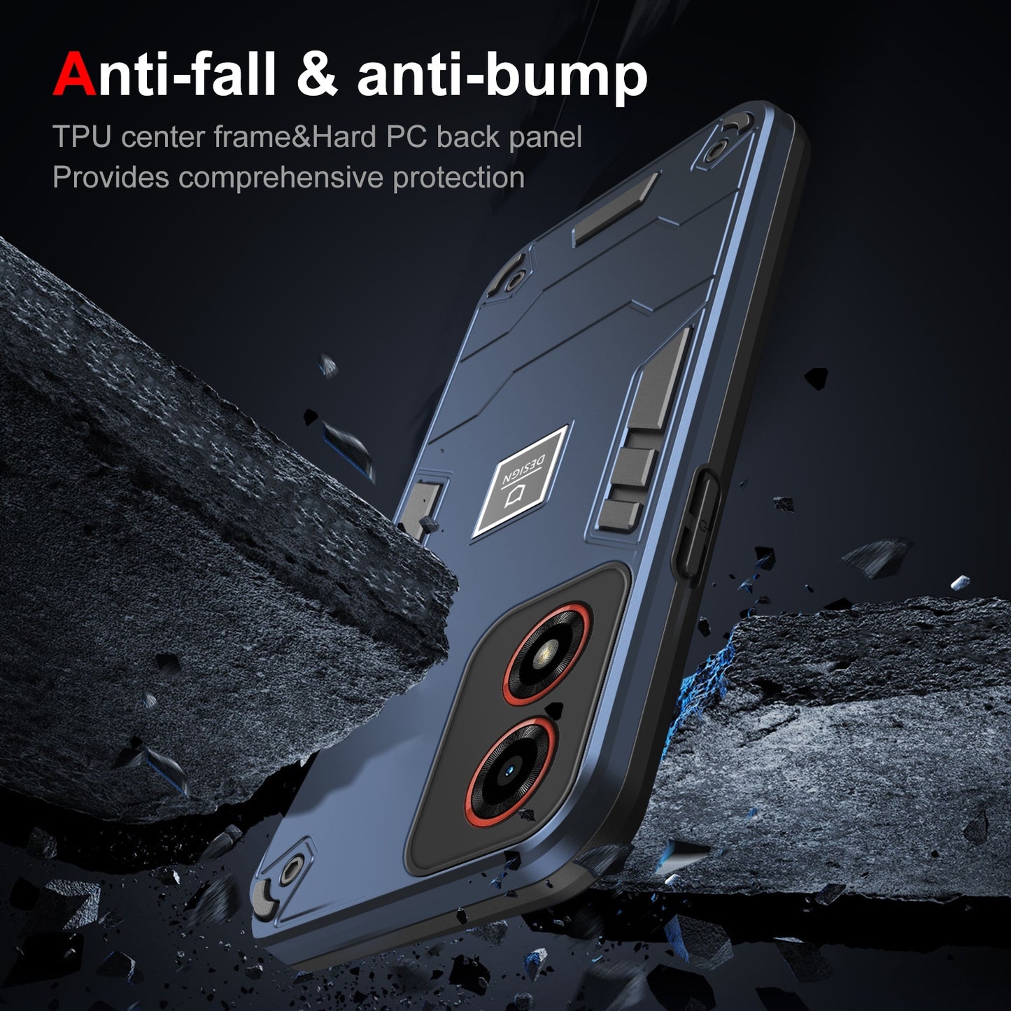 Motorola Moto G04 Shockproof Phone Case with Dual-Layer Protection, TPU+PC Material, Durable, Stylish Design & Lightweight Structure