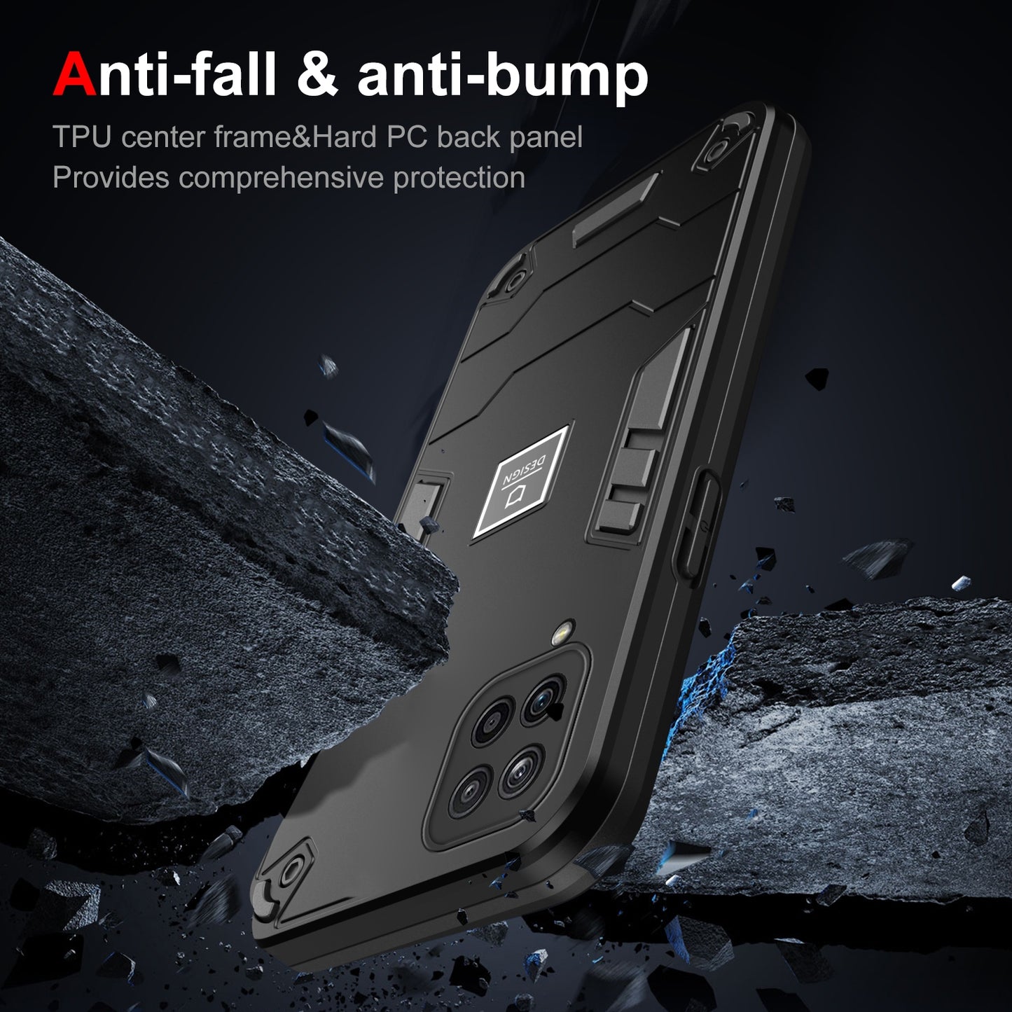 Samsung Galaxy A12 Shockproof Phone Case with Dual-Layer Protection, TPU+PC Material, Durable, Stylish Design & Lightweight Structure