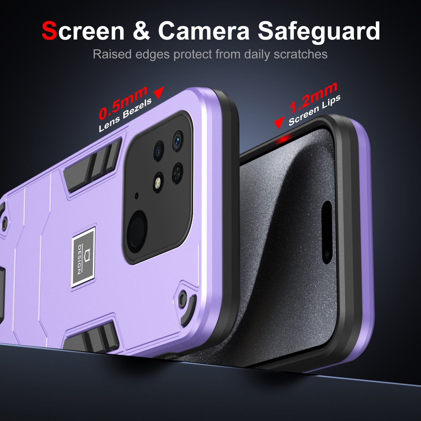 Xiaomi Redmi 10C Shockproof Phone Case with Dual-Layer Protection, TPU+PC Material, Durable, Stylish Design & Lightweight Structure