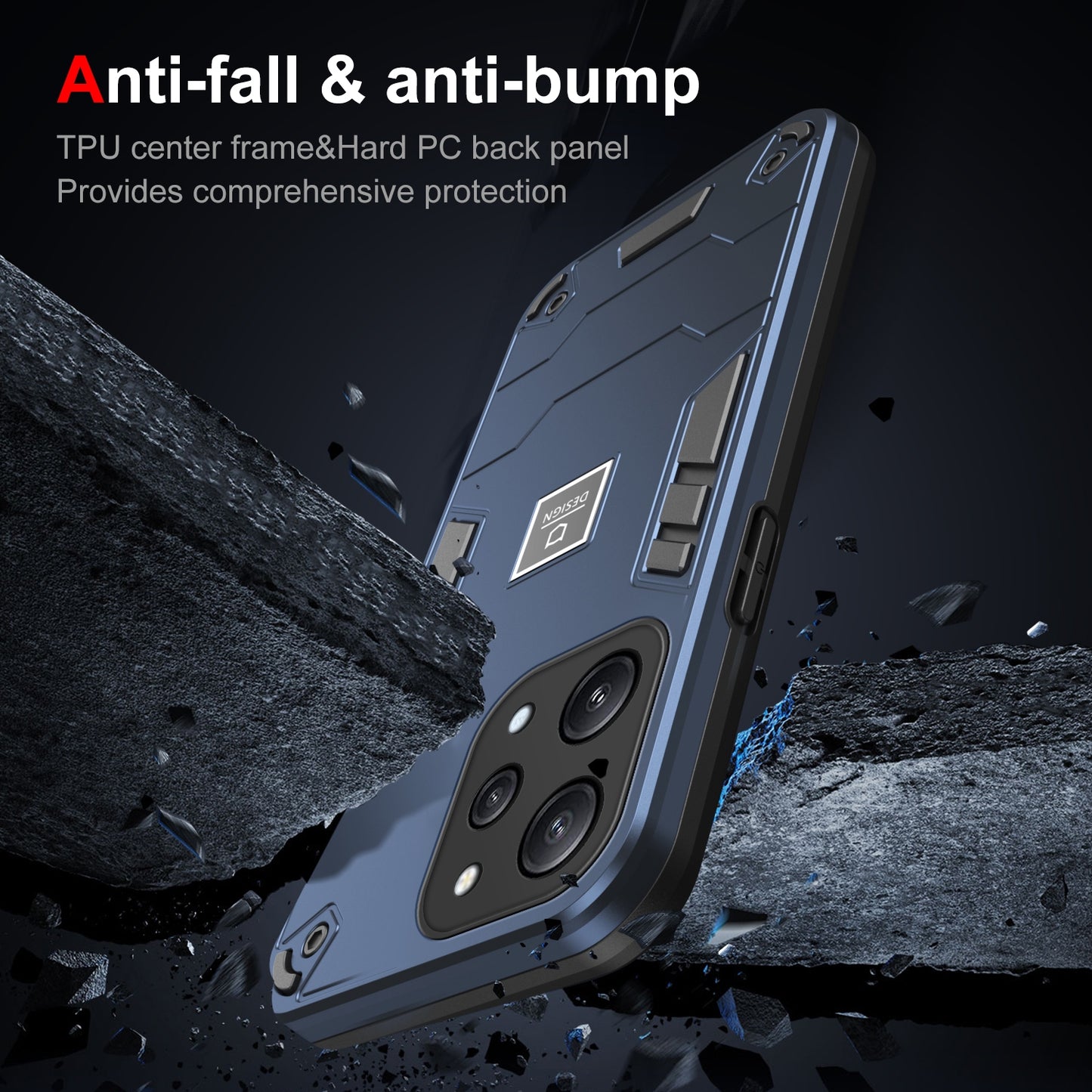 Xiaomi Redmi 12 Shockproof Phone Case with Dual-Layer Protection, TPU+PC Material, Durable, Stylish Design & Lightweight Structure