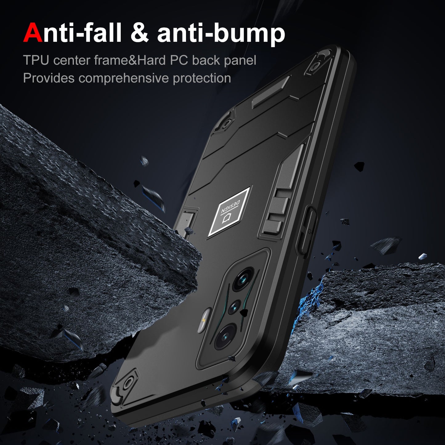 Xiaomi Redmi K50 Gaming Shockproof Phone Case with Dual-Layer Protection, TPU+PC Material, Durable, Stylish Design & Lightweight Structure