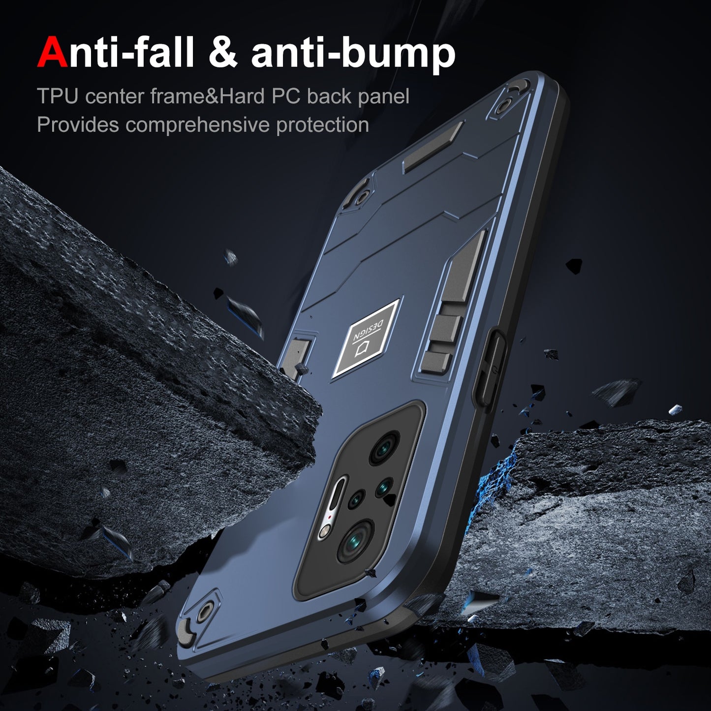 Xiaomi Redmi Note 10 Pro 4G Shockproof Phone Case with Dual-Layer Protection, TPU+PC Material, Durable, Stylish Design & Lightweight Structure