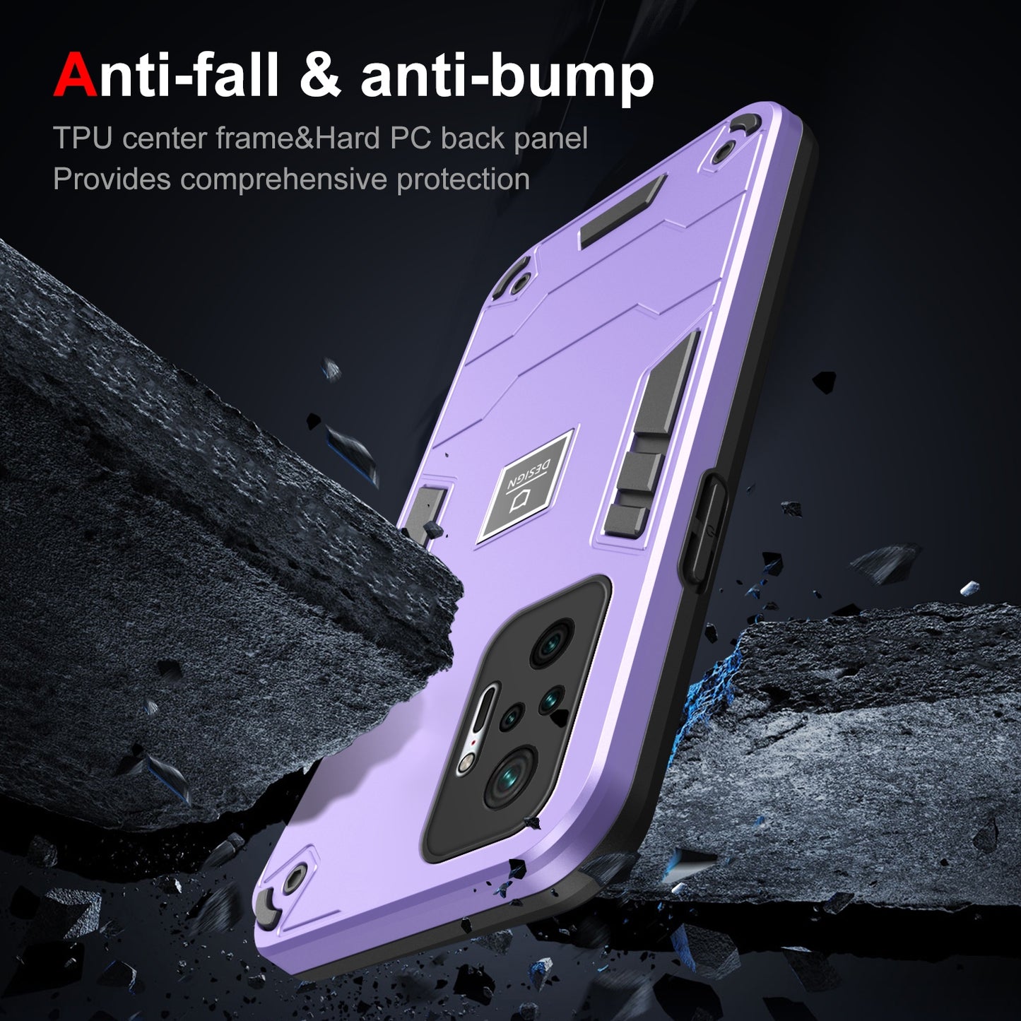 Xiaomi Redmi Note 10 Pro 4G Shockproof Phone Case with Dual-Layer Protection, TPU+PC Material, Durable, Stylish Design & Lightweight Structure