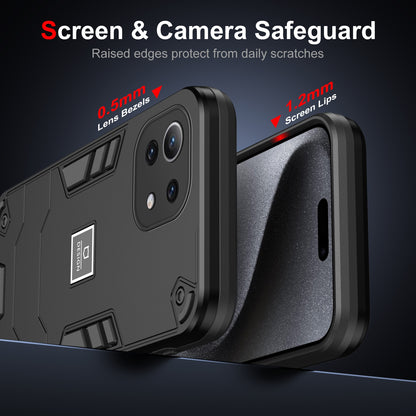 Xiaomi 11 Lite Shockproof Phone Case with Dual-Layer Protection, TPU+PC Material, Durable, Stylish Design & Lightweight Structure